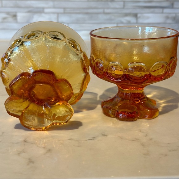 COPY - Vintage Tiffin Franciscan Madeira Sherbet glasses Pumpkin set of 2 - Picture 2 of 8